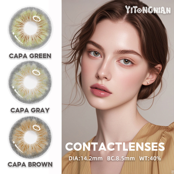 HEMA soft optical green colored contact lenses with iris spots