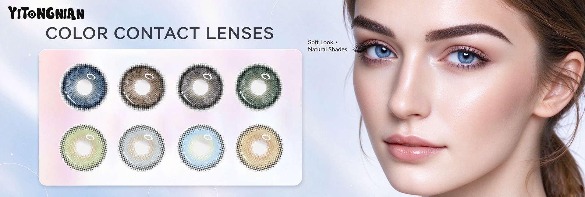 Natural color soft contact lenses with 40% water content and 0.08mm thickness