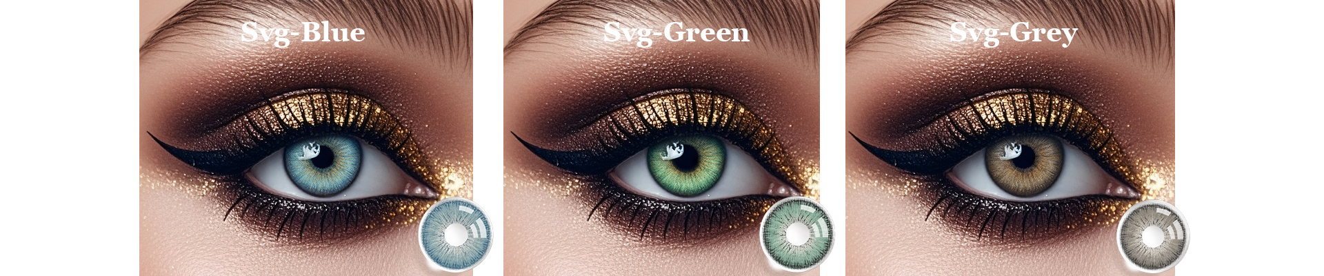 Natural three-tone soft colored contact lenses collection